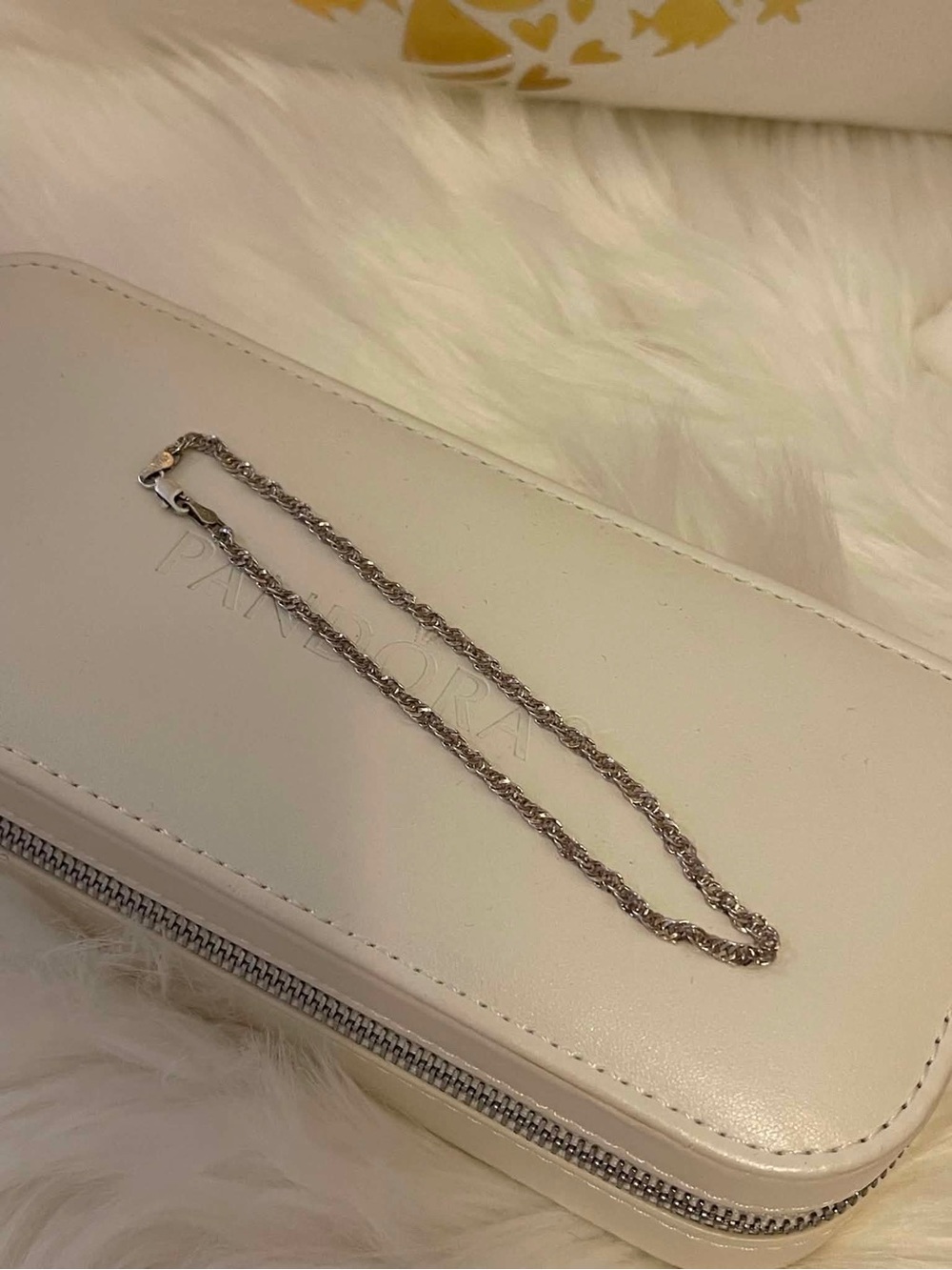 Vintage twisted rope 925 Italy sterling silver Byzantine chain anklet